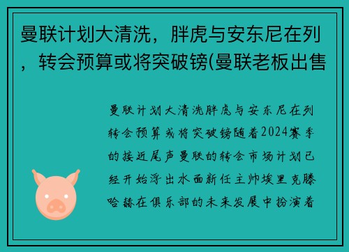 曼联计划大清洗，胖虎与安东尼在列，转会预算或将突破镑(曼联老板出售)